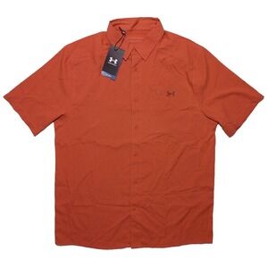 UNDER ARMOUR Men's Drift Tide 2.0 Short Sleeve Button Shirt Red Large L